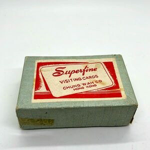 Vtg Superfine Visiting Cards Hong Kong Box